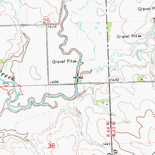 Topographic Map of Norwegian Creek, MN