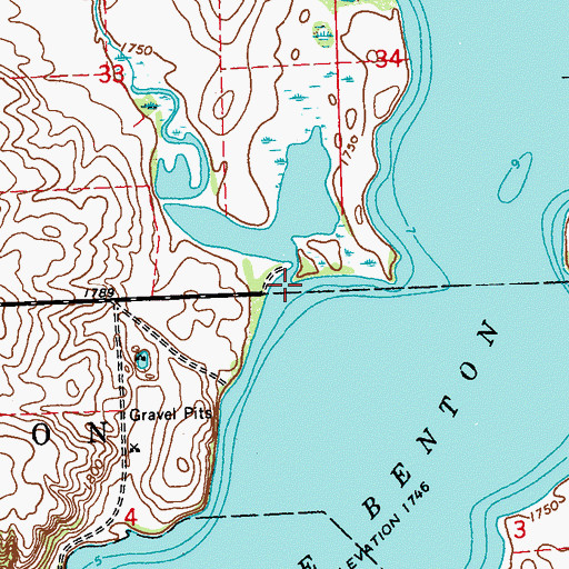 Topographic Map of Norwegian Creek, MN
