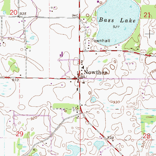 Topographic Map of Nowthen, MN