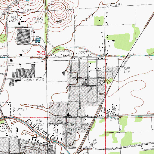 Topographic Map of Saint Marks United Methodist Church, AR