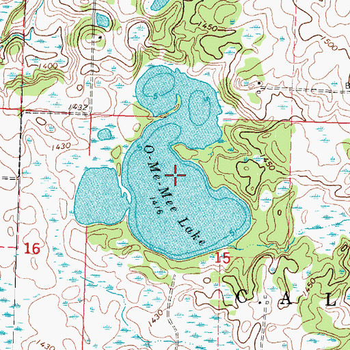 Topographic Map of O-Me-Mee Lake, MN