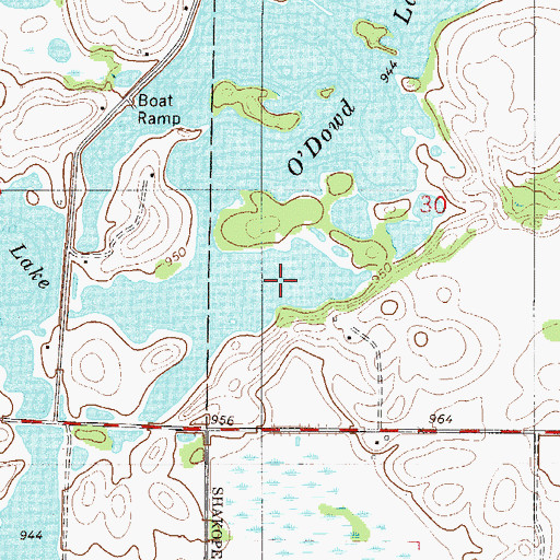 Topographic Map of O'Dowd Lake, MN