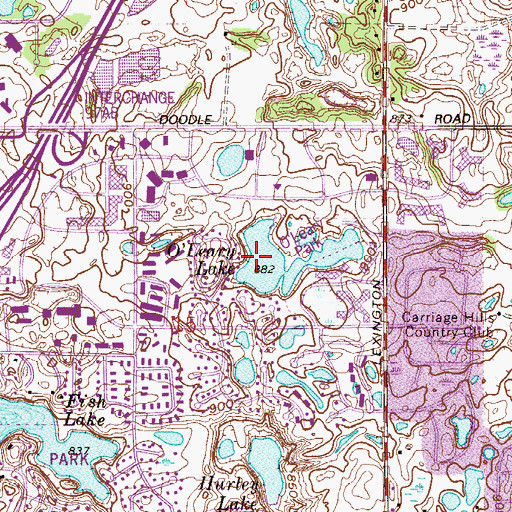 Topographic Map of O'Leary Lake, MN