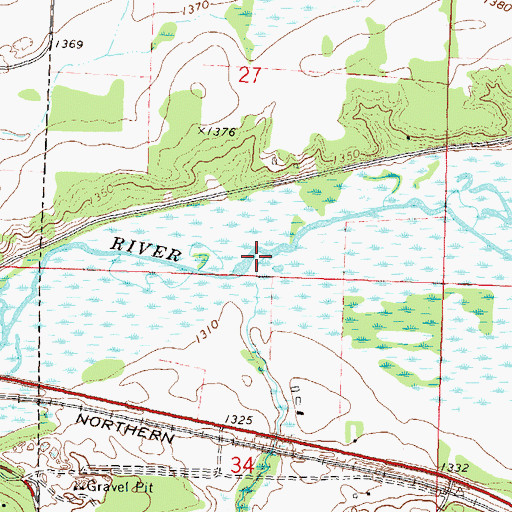 Topographic Map of Oak Creek, MN