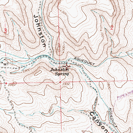 Topographic Map of Johnston Spring, AZ