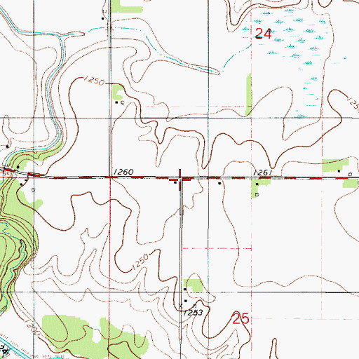 Topographic Map of Oak Grove School, MN