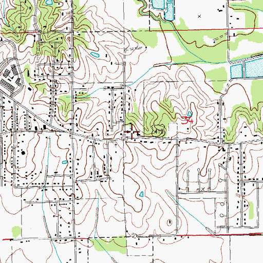 Topographic Map of Spring Grove School (historical), AR