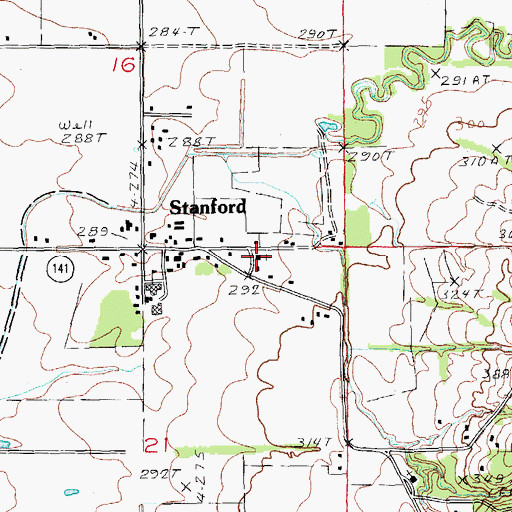Topographic Map of Stanford Baptist Church, AR