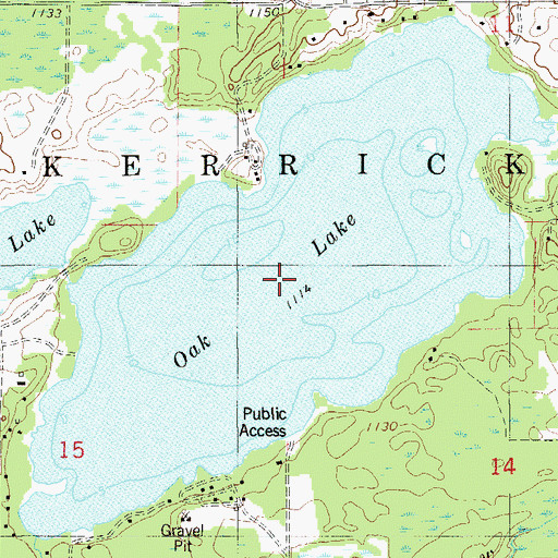 Topographic Map of Oak Lake, MN