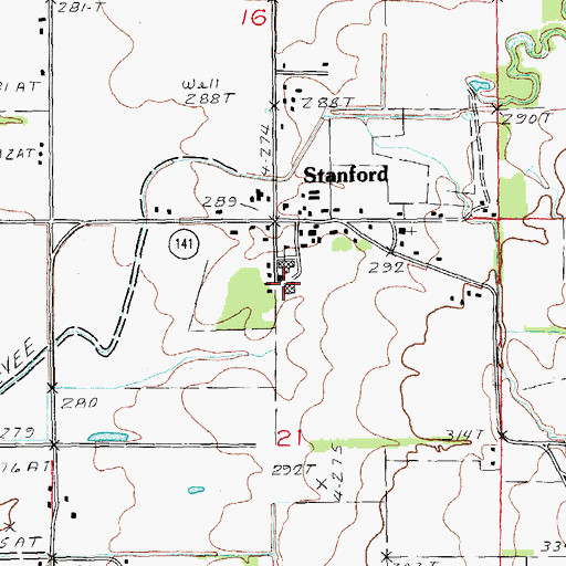 Topographic Map of Stanford Elementary School, AR
