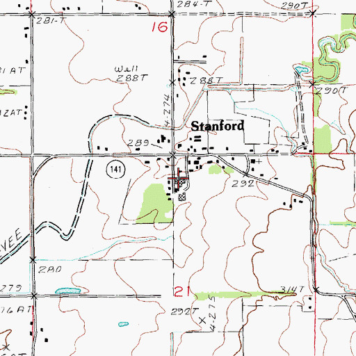 Topographic Map of Stanford High School, AR