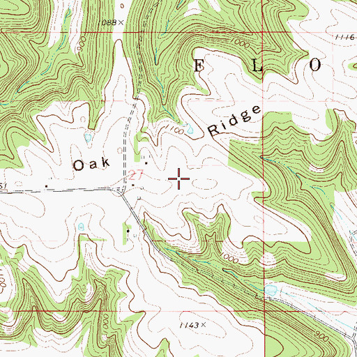 Topographic Map of Oak Ridge, MN