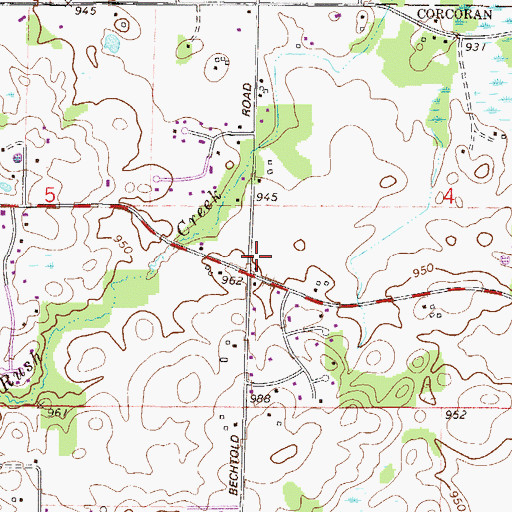 Topographic Map of Oakdale School, MN
