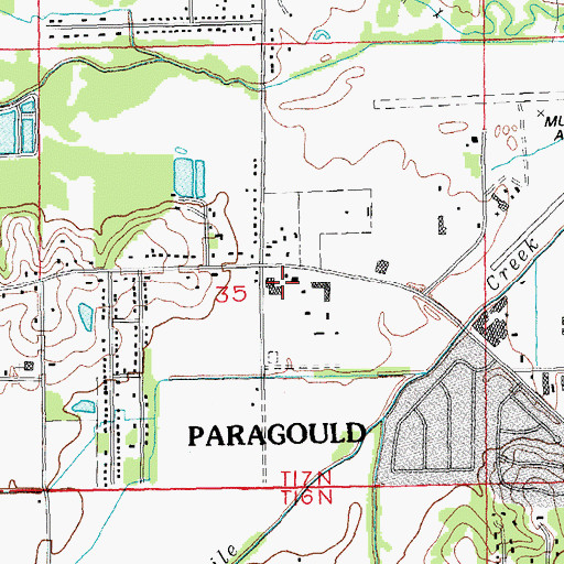 Topographic Map of Town West Shopping Center, AR