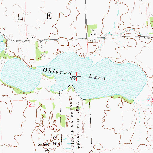 Topographic Map of Ohlsrud Lake, MN