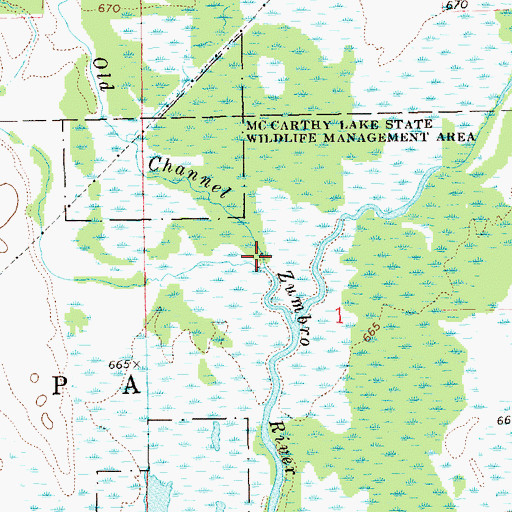Topographic Map of Old Channel Zumbro River, MN