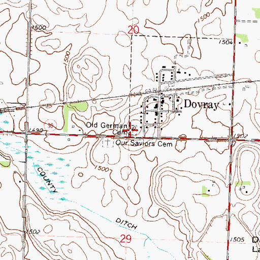 Topographic Map of Old German Cemetery, MN
