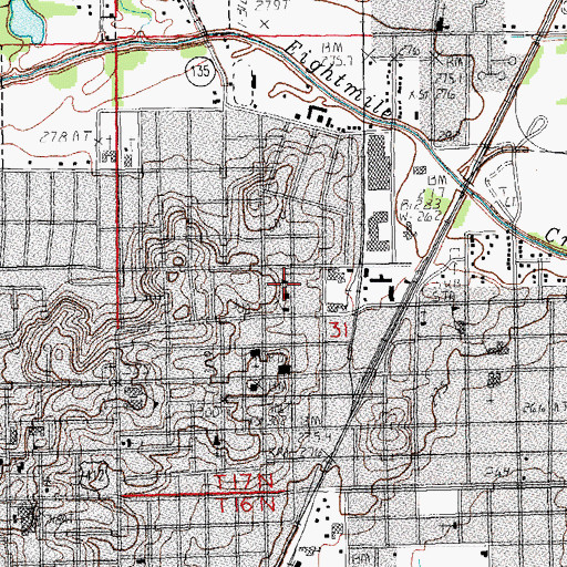 Topographic Map of Walnut Street Church of Christ, AR