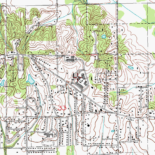 Topographic Map of West Elementary School, AR