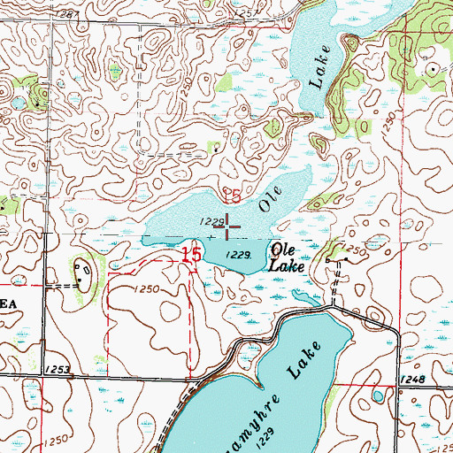 Topographic Map of Ole Lake, MN