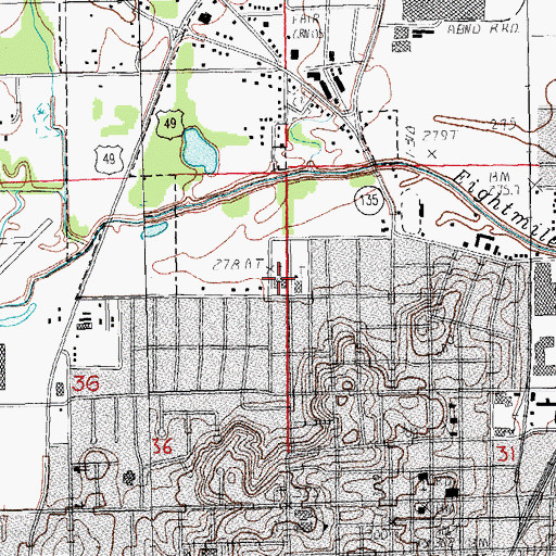 Topographic Map of West View Baptist Church, AR