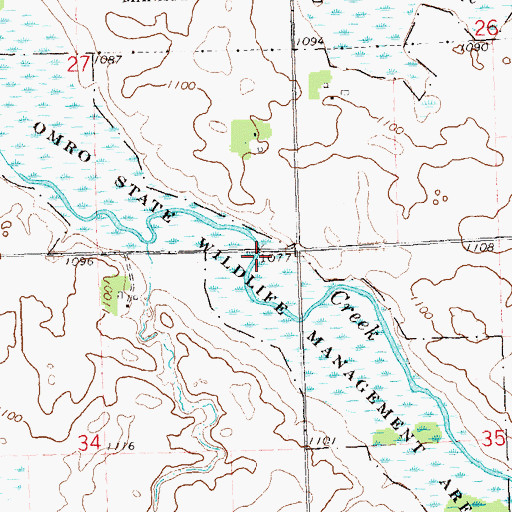 Topographic Map of Omro State Wildlife Management Area, MN