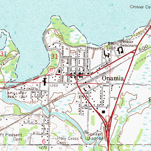 Topographic Map of Onamia, MN
