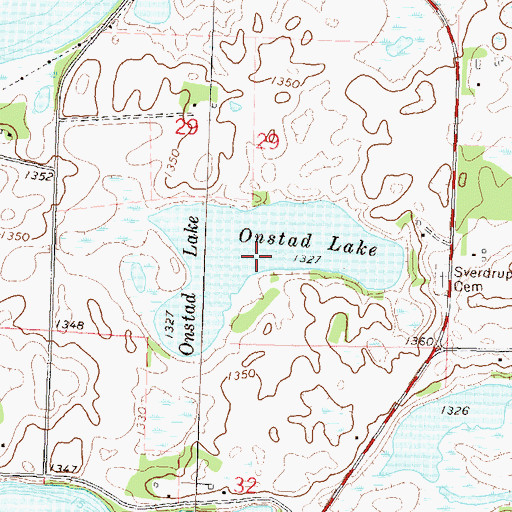 Topographic Map of Onstad Lake, MN