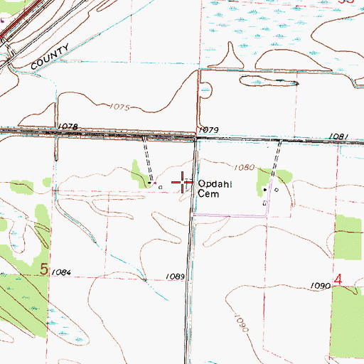 Topographic Map of Opdahl Cemetery, MN