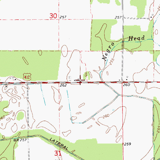 Topographic Map of Woodland School (historical), AR
