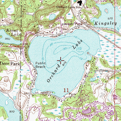 Topographic Map of Orchard Lake, MN