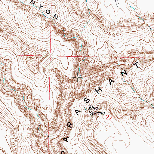 Topographic Map of Andrus Canyon, AZ