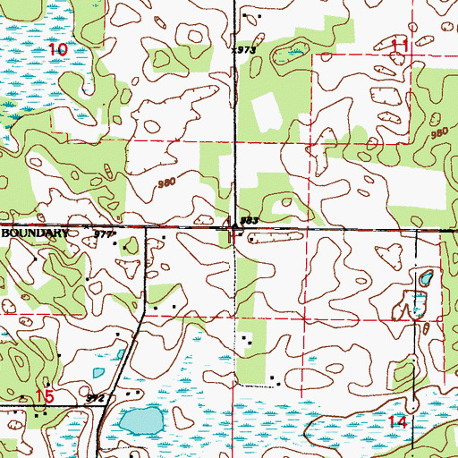 Topographic Map of Orrock Church, MN