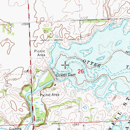 Topographic Map of Orwell Lake, MN