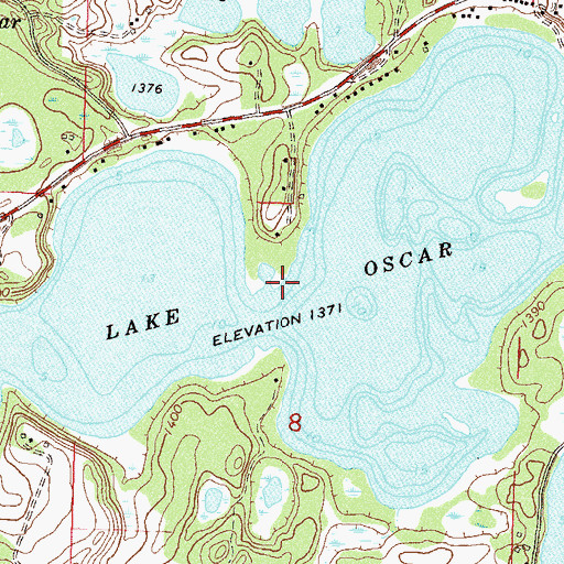 Topographic Map of Lake Oscar, MN