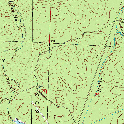 Topographic Map of Hattie (historical), AR