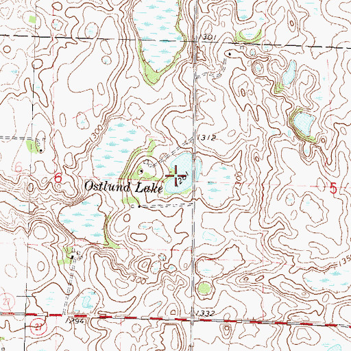 Topographic Map of Ostlund Lake, MN