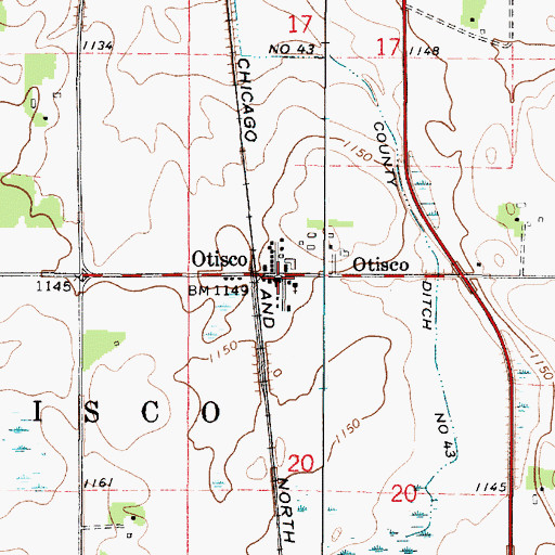 Topographic Map of Otisco, MN
