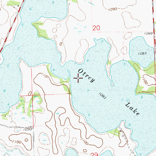 Topographic Map of Otrey Lake, MN