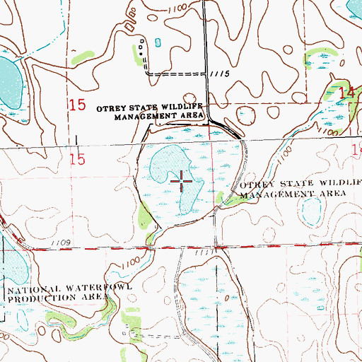 Topographic Map of Otrey State Wildlife Management Area, MN
