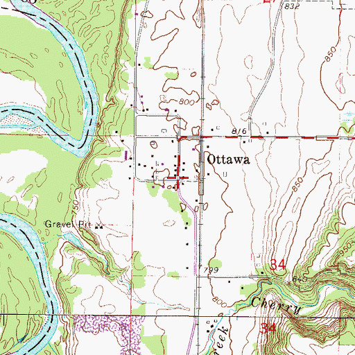 Topographic Map of Ottawa, MN