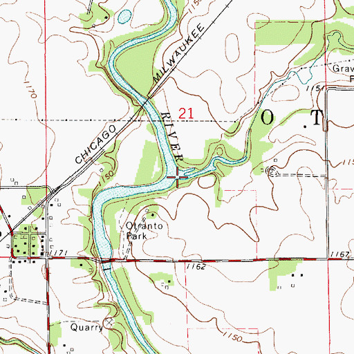 Topographic Map of Otter Creek, IA