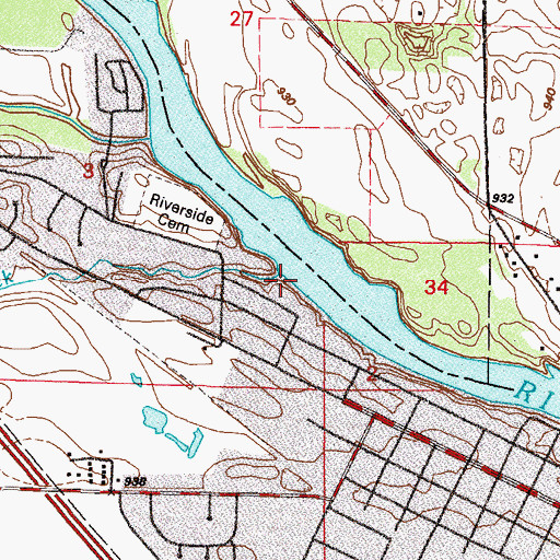 Topographic Map of Otter Creek, MN
