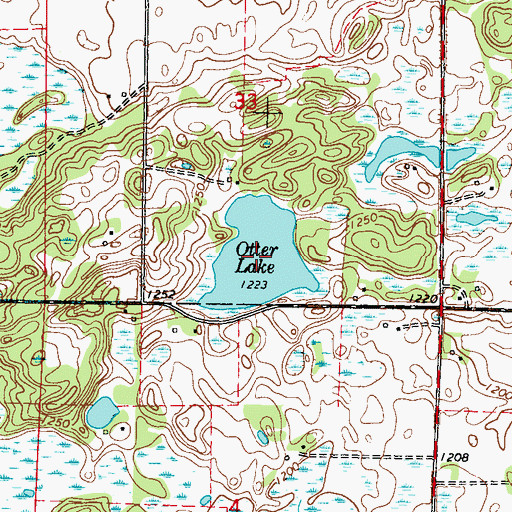 Topographic Map of Otter Lake, MN