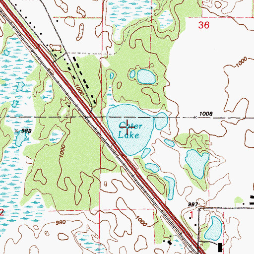 Topographic Map of Carter Lake, MN