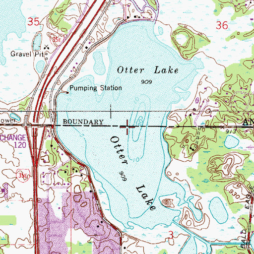 Topographic Map of Otter Lake, MN