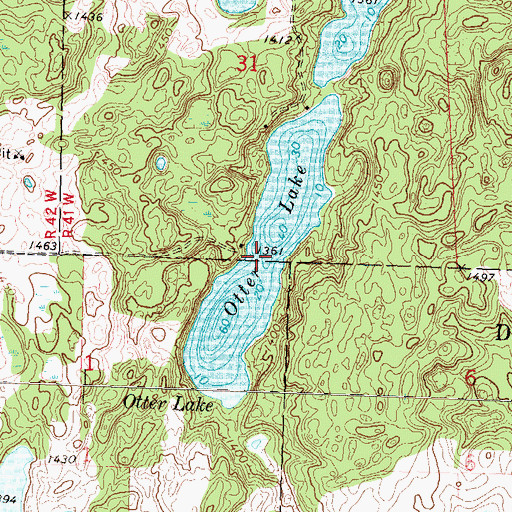 Topographic Map of Otter Lake, MN