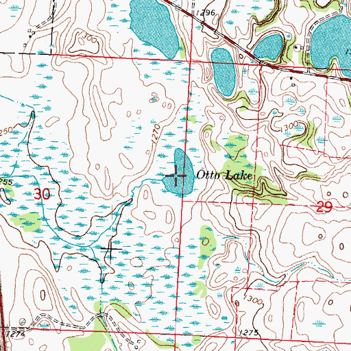 Topographic Map of Otto Lake, MN