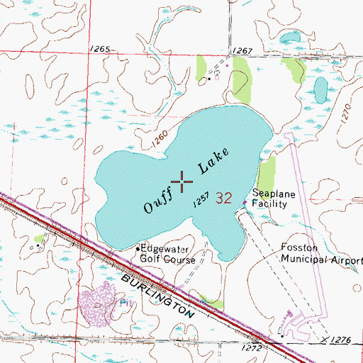 Topographic Map of Ouff Lake, MN