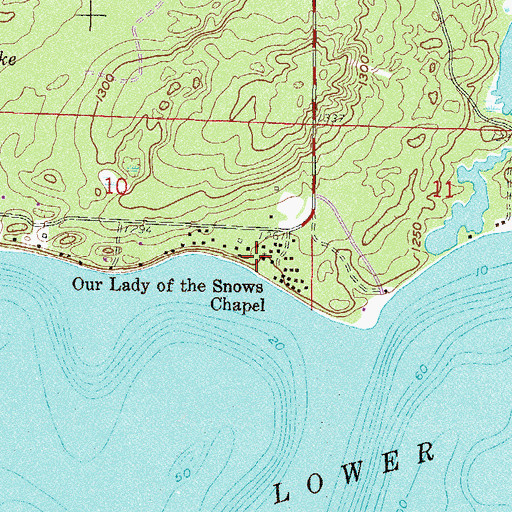 Topographic Map of Our Lady of the Snows Chapel, MN